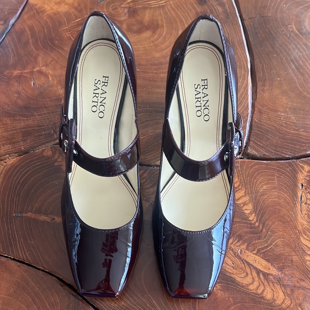 Franco Sarto Patent Leather Mary Jane Heels, Size 8M, 3" Heels